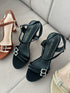 Rhinestone Decor Open Toe Buckle Straps